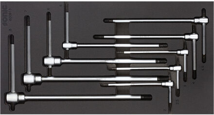 Sonic T-greep Sleutelset Inbus 3-Weg met Schuifgreep 9-delig 600913