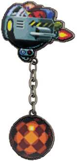 Sonic - The Hedgehog Pin Badge Dr. Eggman Egg Mobile Chained