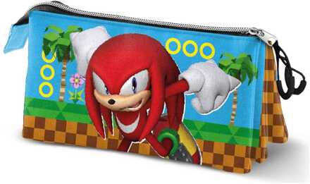 Sonic - The Hedgehog Triple Pencil case SEGA Knuckles Run Multicolour