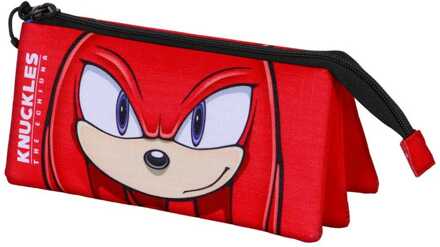 Sonic - The Hedgehog Triple Pencil case SEGA Knuckles Sight Red