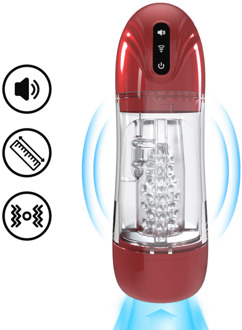 SonicPull - Suction and Vibration Masturbator Pump - Multimedia Enhanced - Metallic Red