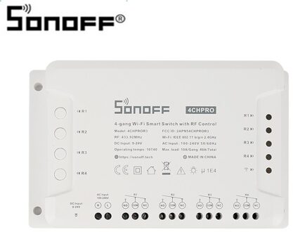 Sonoff 4CH R3/Pro R3 4 Kanaals Din Rail Montage Wifi Schakelaar Draadloze Smart Switch Smart Home Switch Pak voor Alexa/Google Thuis 4CH PROR3