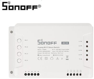 Sonoff 4CH R3/Pro R3 4 Kanaals Din Rail Montage Wifi Schakelaar Draadloze Smart Switch Smart Home Switch Pak voor Alexa/Google Thuis
