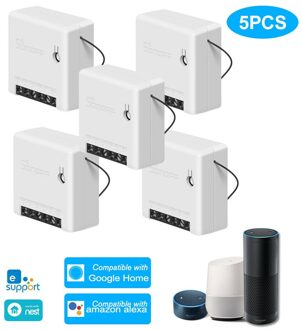 Sonoff MINI DIY APP Smart Afstandsbediening Timer Schema Voice Power-on Status DIY Modus Twee Manier Wifi Smart schakelaar Smart Home 5 stk