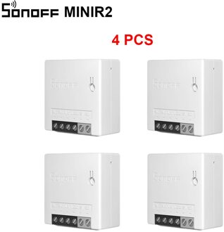Sonoff MINIR2 Twee Manier Schakelaar Mini Wifi Smart Home Swcith Draadloze Afstandsbediening Switch Werkt Met Ewelink Alexa Google Thuis 4stk MINIR2