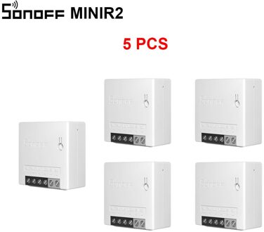 Sonoff MINIR2 Twee Manier Schakelaar Mini Wifi Smart Home Swcith Draadloze Afstandsbediening Switch Werkt Met Ewelink Alexa Google Thuis 5stk MINIR2