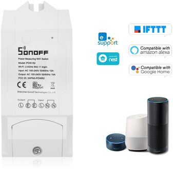 Sonoff Pow Itead Wifi Schakelaar Draadloze Voor Smart Home Voor Alexa Voice Control App Afstandsbediening Draadloze Afstandsbediening Schakelaar 1stk