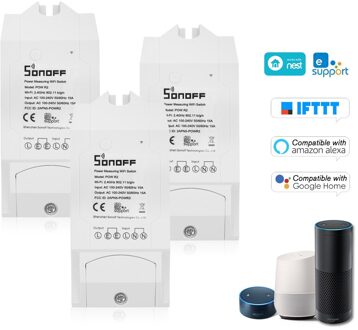 Sonoff Pow Itead Wifi Schakelaar Draadloze Voor Smart Home Voor Alexa Voice Control App Afstandsbediening Draadloze Afstandsbediening Schakelaar 3stk