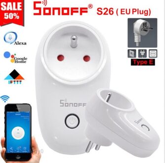 SONOFF S26 US/UK/CN/AU/EU WIFI Smart Plug Stopcontact Lichtschakelaar Outlet Timer 220 v Draadloze Afstandsbediening Alexa Google Thuis Sonoff S26 UK
