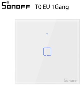 SONOFF T0 TX EU/UK/US 1/2/3 Gang Muur Lichtschakelaar Smart Wifi Panel draadloze Afstandsbediening Touch/Ewelink/Voice Control Google Thuis EU 1GANG
