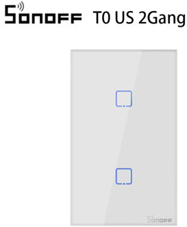 SONOFF T0 TX EU/UK/US 1/2/3 Gang Muur Lichtschakelaar Smart Wifi Panel draadloze Afstandsbediening Touch/Ewelink/Voice Control Google Thuis US 2GANG