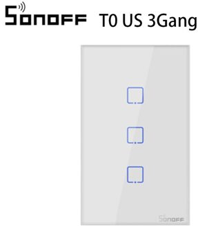 SONOFF T0 TX EU/UK/US 1/2/3 Gang Muur Lichtschakelaar Smart Wifi Panel draadloze Afstandsbediening Touch/Ewelink/Voice Control Google Thuis US 3GANG