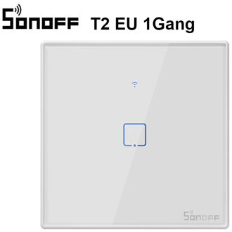 Sonoff T3 T2EU Tx Smart Wifi Muur Touch Schakelaar Met Grens Smart Home 1/2/3 Gang 433 Rf/voice/App/Touch Control Werk Met Alexa T2 EU 1Gang