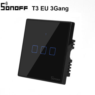 Sonoff T3 T2EU Tx Smart Wifi Muur Touch Schakelaar Met Grens Smart Home 1/2/3 Gang 433 Rf/voice/App/Touch Control Werk Met Alexa T3 EU 3Gang