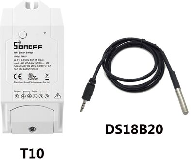 Sonoff TH10 TH16 Wifi Schakelaar Si7021 S18b20 Temperatuur Vochtigheid Sensor Wifi Afstandsbediening Voor Smart Home Automation Module 16A TH10 en S18B20