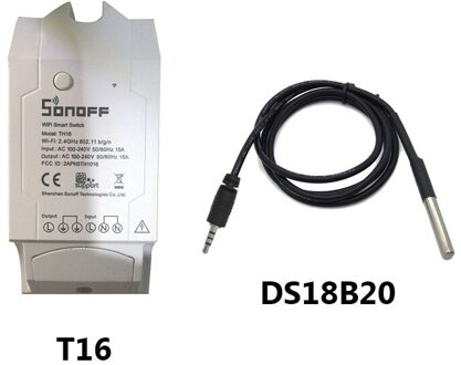 Sonoff TH10 TH16 Wifi Schakelaar Si7021 S18b20 Temperatuur Vochtigheid Sensor Wifi Afstandsbediening Voor Smart Home Automation Module 16A TH16 en S18B20