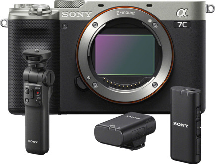 Sony A7C Body Zilver + ECM-W2BT + GP-VPT2BT