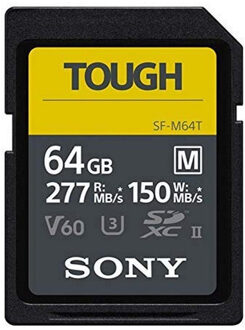 Sony Carte SD TOUGH 64 Go 277 Mo/s en lecture et 150 Mo/s en écriture - SFM-64T