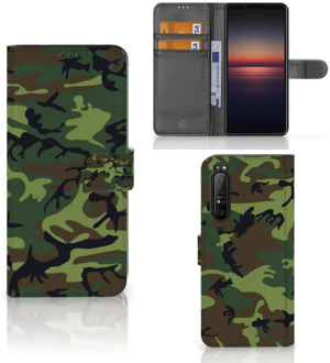 Sony Xperia 1 II Portemonnee hoesje Army Dark