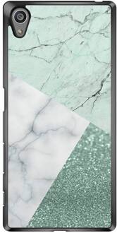 Sony Xperia Z5 hoesje - Minty marmer collage