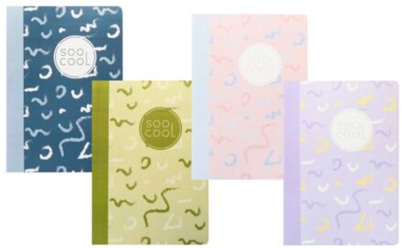 Soo cool - schrift a5, gelinieerd, assorti