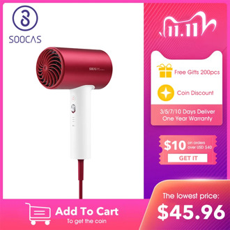 SOOCAS H5 Negative Ion Hair Dryer 1800W Professional Blow Dryer Aluminum Alloy Powerful Electric Dryer CN Plug Air scattering