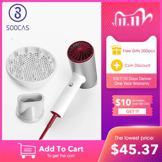SOOCAS H5 Negative Ion Hair Dryer 1800W Professional Blow Dryer Aluminum Alloy Powerful Electric Dryer Cold Hot Air Circulating