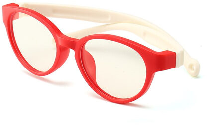 Soolala Anti Blauw Licht Siliconen Bril Kids Optische Frame Jongens Meisjes Computer Blauw Licht Blokkeren Anti Straling Brillen rood met wit legs