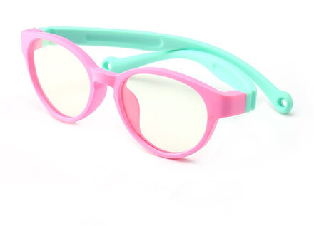 Soolala Anti Blauw Licht Siliconen Bril Kids Optische Frame Jongens Meisjes Computer Blauw Licht Blokkeren Anti Straling Brillen roze w cyaan blauw leg
