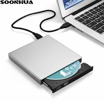 Soonhua Usb 2.0 Draagbare Ultra Slim Externe Slot-In DVD-RW CD-RW Cd Dvd Rom Speler Drive Schrijver Rewriter Brander voor Pc Windows