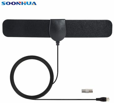 Soonhua Utra Slanke Atsc 1080P Tv Digitale Antenne 25 Miles Range Indoor 20 Dbi Gain Antenne Hdtv Antenne Met 3.7 M Coaxkabel