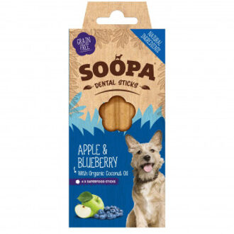 Soopa Dental Sticks met appel en bosbes voor de hond Per stuk