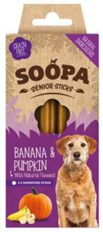 Soopa Dental Sticks Senior met pompoen & banaan voor de hond Per 3