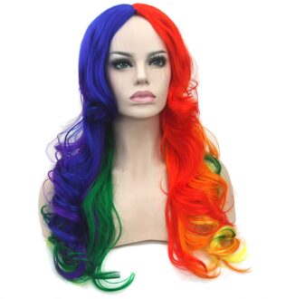 Soowee 70 cm Lange Krullend Hoge Temperatuur Fiber Synthetisch Haar Cosplay Pruiken Rood Geel Roze Vrouwen Party Haar Pruik Peruca