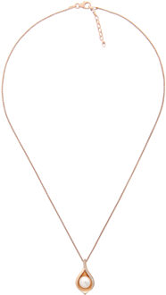 'Sophia' Dames 925 Zilveren Ketting met Hanger - Roze ZH-7234/RG Rosé