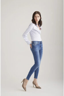 Sophia dames skinny jeans blue vintage - maat 28-32 Blauw