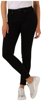 Sophia mid waist skinny fit jeans met stretch Zwart - W26/L32