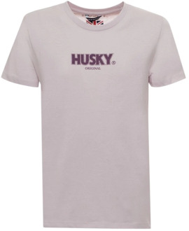 Sophia Roze Katoenen T-shirt Husky Original , Pink , Dames - 2Xl,Xl,L,3Xl,4Xl