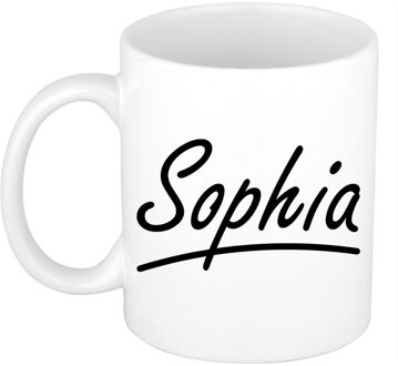 Sophia voornaam kado beker / mok sierlijke letters - gepersonaliseerde mok met naam - Naam mokken Multikleur