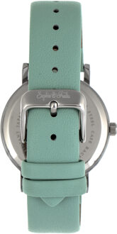 Sophie en Freda Budapest horloge met leren band - maat Groenblauw
