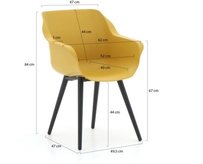 Sophie Studio dining armstoel - Curry Yellow - Alu poot Geel