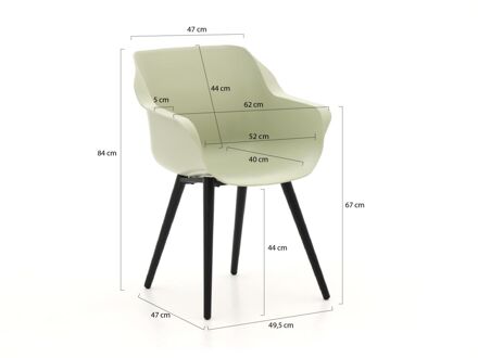 Sophie Studio dining armstoel - French green - Set van 2 Groen