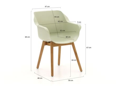 Sophie Studio dining armstoel - French Green - Teak poot Groen