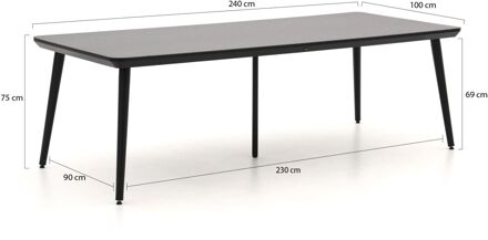 Sophie Studio HPL Tuintafel 240 Cm - Zwart