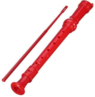 Sopraan Descant Recorder 8-Gat Met Cleaning Rod + Case Tas Muziek Instrument Rood