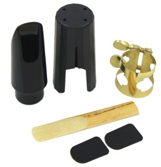 Soprano Sax Saxophone Mouthpiece Plastic with Cap Metal Buckle Reed Mouthpiece Patches Pads Cushions