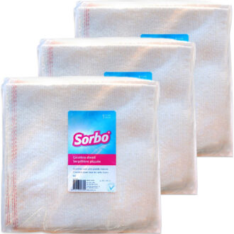 Sorbo 15x Sorbo witte katoenen dweilen/schoonmaakdoeken 60 x 60 cm