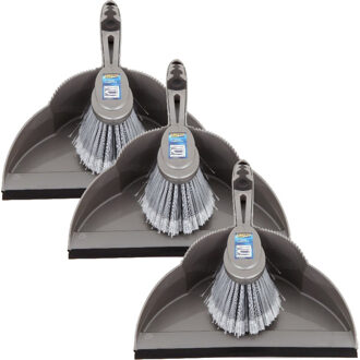 Sorbo 3x Stoffers en blik zilver