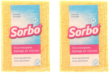 Sorbo 4x Viscose sponzen/schoonmaaksponzen 14 cm - Streeploos resultaat - Huishoudelijke producten - Huishouden - Schoonmaken/afwassen