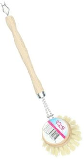 Sorbo afwasborstel - met ophanghaak - hout - vezelharen - Afwasborstel Multikleur